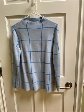 Ann Taylor Light Blue Print Knit Tunic Size S